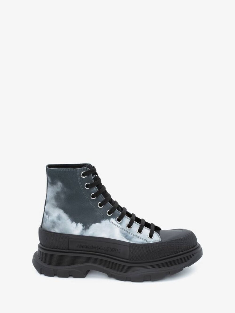 Alexander McQueen Tread Slick Boots in Solarized Flower/Blue Sky Print - Men's E